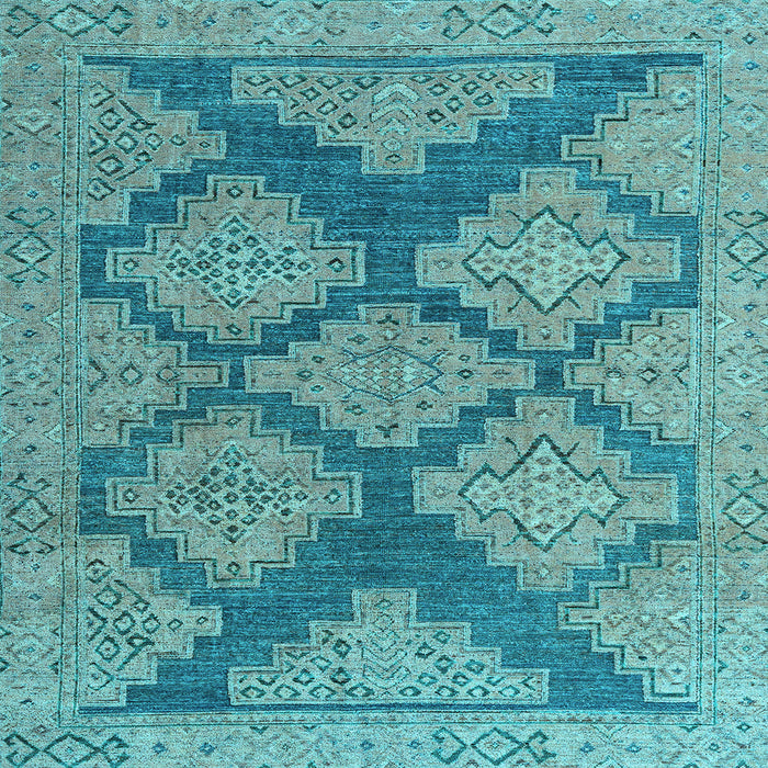 Square Abstract Light Blue Modern Rug, abs4623lblu