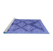 Sideview of Machine Washable Abstract Blue Modern Rug, wshabs4623blu