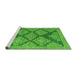 Sideview of Machine Washable Abstract Green Modern Area Rugs, wshabs4623grn