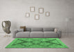 Machine Washable Abstract Emerald Green Modern Area Rugs in a Living Room,, wshabs4623emgrn