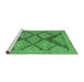 Sideview of Machine Washable Abstract Emerald Green Modern Area Rugs, wshabs4623emgrn