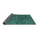 Sideview of Abstract Turquoise Modern Rug, abs4624turq