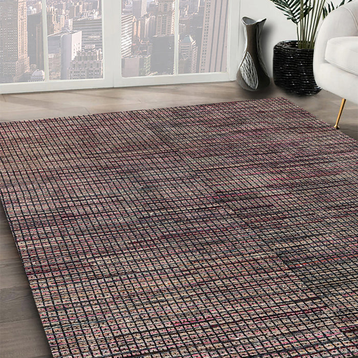 Machine Washable Abstract Rosy Pink Rug in a Family Room, wshabs4624