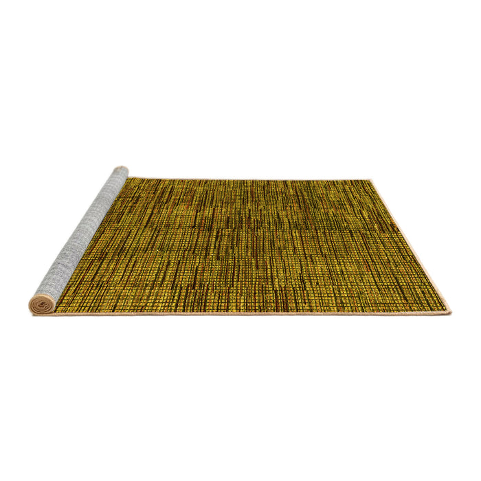 Sideview of Machine Washable Abstract Yellow Modern Rug, wshabs4624yw