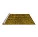 Sideview of Machine Washable Abstract Yellow Modern Rug, wshabs4624yw