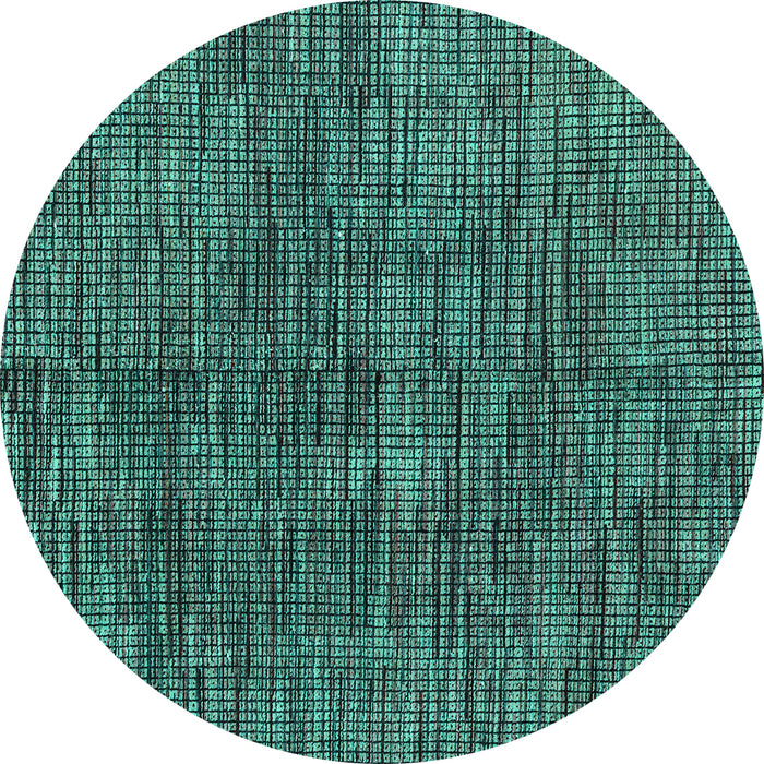 Round Abstract Turquoise Modern Rug, abs4624turq