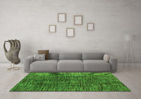 Machine Washable Abstract Green Modern Rug, wshabs4624grn