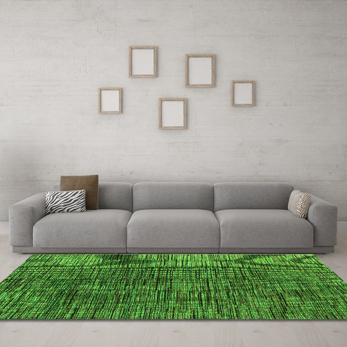 Machine Washable Abstract Green Modern Area Rugs in a Living Room,, wshabs4624grn