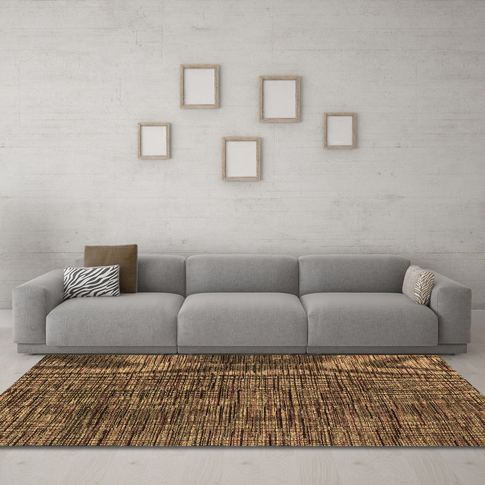 Machine Washable Abstract Brown Modern Rug in a Living Room,, wshabs4624brn