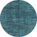 Round Abstract Light Blue Modern Rug, abs4624lblu