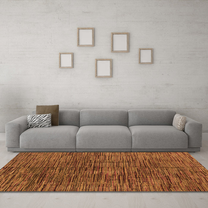 Machine Washable Abstract Orange Modern Area Rugs in a Living Room, wshabs4624org