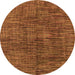 Round Abstract Orange Modern Rug, abs4624org