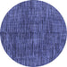 Round Abstract Blue Modern Rug, abs4624blu