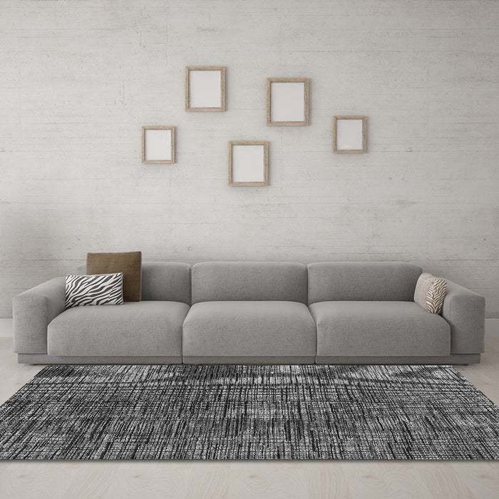 Machine Washable Abstract Gray Modern Rug in a Living Room,, wshabs4624gry