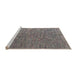 Sideview of Machine Washable Abstract Western Charcoal Gray Rug, wshabs4625