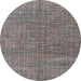 Round Abstract Charcoal Gray Modern Rug, abs4625