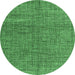 Round Abstract Emerald Green Modern Rug, abs4625emgrn