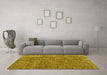 Machine Washable Abstract Yellow Modern Rug in a Living Room, wshabs4625yw