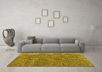 Machine Washable Abstract Yellow Modern Rug, wshabs4625yw