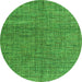 Round Abstract Green Modern Rug, abs4625grn