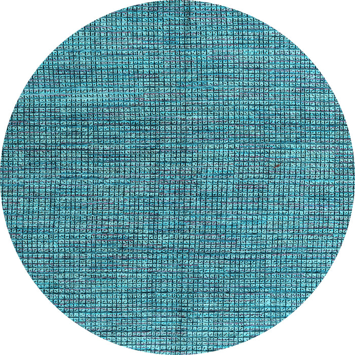 Round Machine Washable Abstract Light Blue Modern Rug, wshabs4625lblu