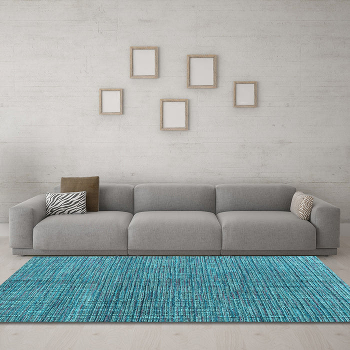 Machine Washable Abstract Light Blue Modern Rug in a Living Room, wshabs4625lblu