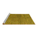 Sideview of Machine Washable Abstract Yellow Modern Rug, wshabs4625yw