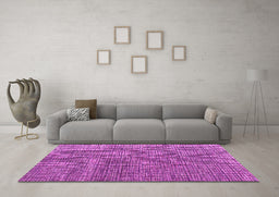 Machine Washable Abstract Pink Modern Rug in a Living Room, wshabs4625pnk