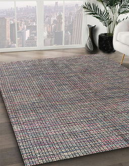 Machine Washable Abstract Western Charcoal Gray Rug in a Family Room, wshabs4625