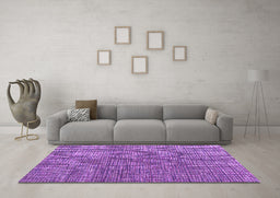 Machine Washable Abstract Purple Modern Area Rugs in a Living Room, wshabs4625pur