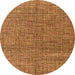 Round Abstract Orange Modern Rug, abs4625org