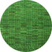 Round Machine Washable Abstract Green Modern Area Rugs, wshabs4626grn