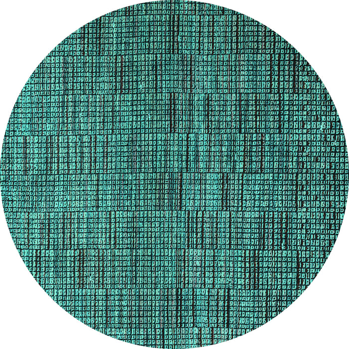 Round Abstract Turquoise Modern Rug, abs4626turq