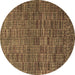 Round Abstract Brown Modern Rug, abs4626brn