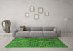 Machine Washable Abstract Green Modern Area Rugs in a Living Room,, wshabs4626grn