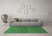 Machine Washable Abstract Emerald Green Modern Rug, wshabs4626emgrn