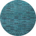 Round Abstract Light Blue Modern Rug, abs4626lblu