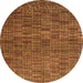 Round Machine Washable Abstract Orange Modern Area Rugs, wshabs4626org