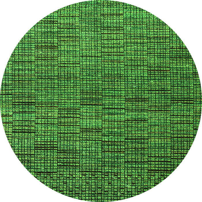 Round Abstract Green Modern Rug, abs4626grn