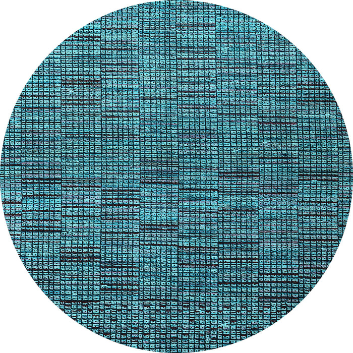 Round Machine Washable Abstract Light Blue Modern Rug, wshabs4626lblu
