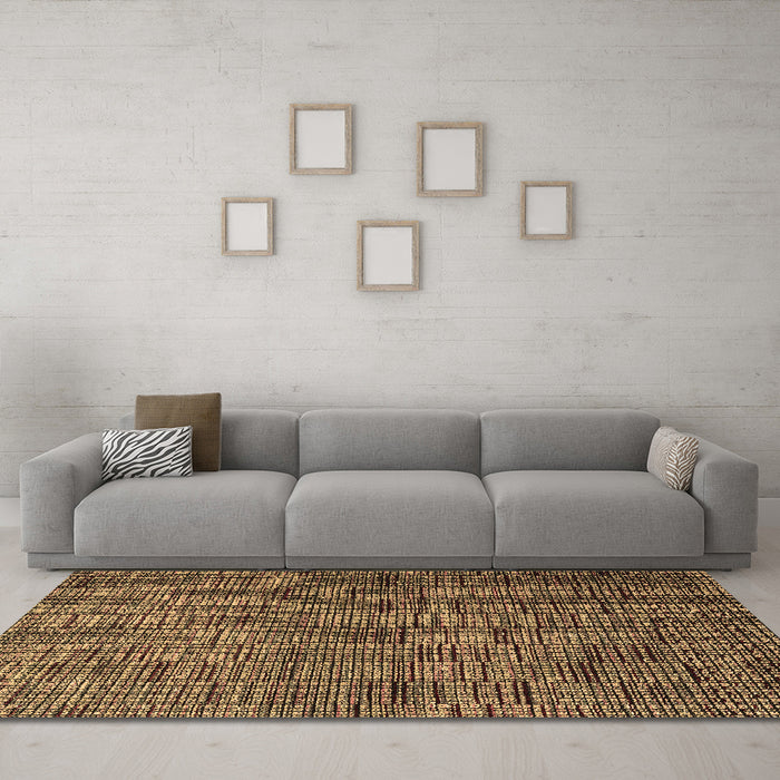 Machine Washable Abstract Brown Modern Rug in a Living Room,, wshabs4626brn