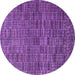 Round Machine Washable Abstract Purple Modern Area Rugs, wshabs4626pur