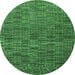 Round Abstract Emerald Green Modern Rug, abs4626emgrn