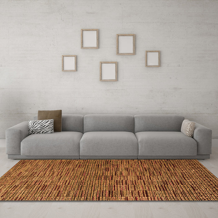 Machine Washable Abstract Orange Modern Area Rugs in a Living Room, wshabs4626org