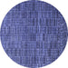 Round Abstract Blue Modern Rug, abs4626blu