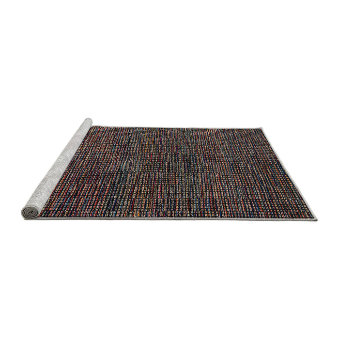Sideview of Machine Washable Abstract Chocolate Brown Rug, wshabs4627