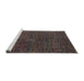 Sideview of Machine Washable Abstract Chocolate Brown Rug, wshabs4627