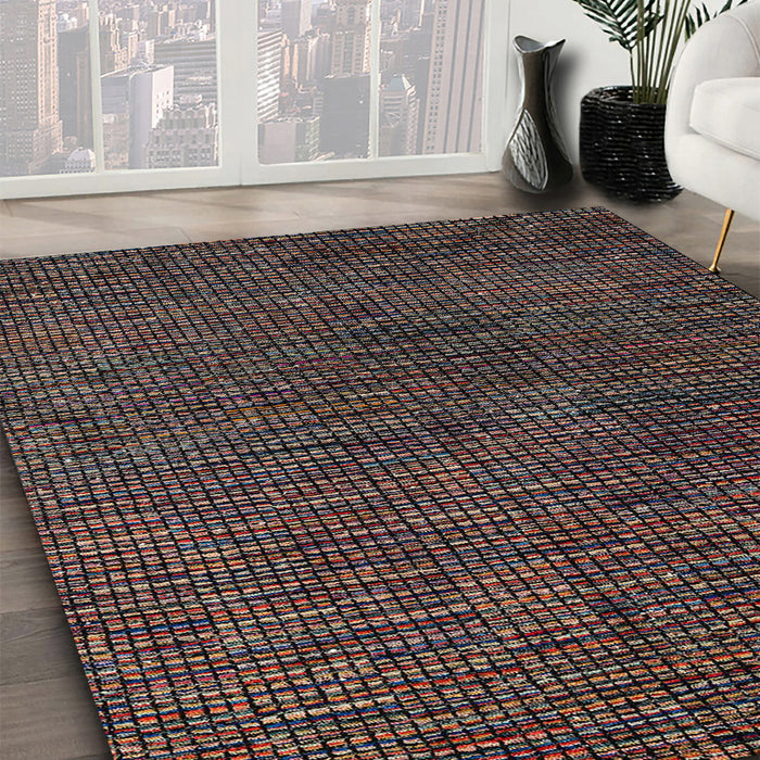Machine Washable Abstract Chocolate Brown Rug in a Family Room, wshabs4627