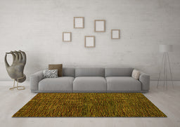 Machine Washable Abstract Yellow Modern Rug in a Living Room, wshabs4627yw