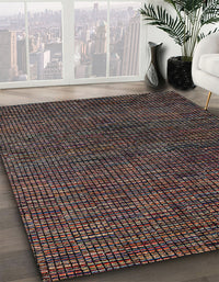 Abstract Chocolate Brown Modern Rug, abs4627